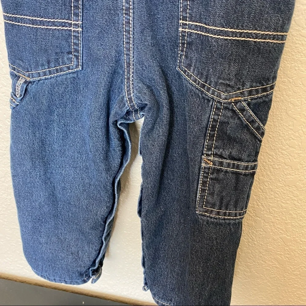 Oshkosh B’Gosh denim overalls flannel lined 18 months‎